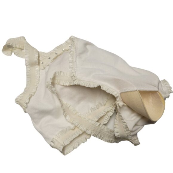 White Crop Top Sequin Bralette Padded Crop Top - Picture 11 of 12